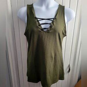 Torrid Foxy Green Laceup Tank